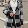 V 97291 Oversized Knit Plaid Cardigan