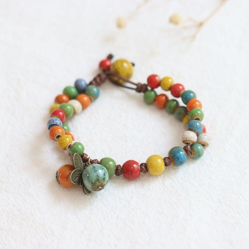 

Цзиндэчжэнь Керамический Многослойный Национальный Стиль Новый Китайский Браслет Colored Beads