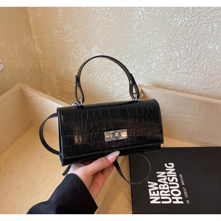 Korean Crocodile Pattern Women's Lock Buckle Crossbody Handheld Bag - 2026 Large Capacity & Stylish