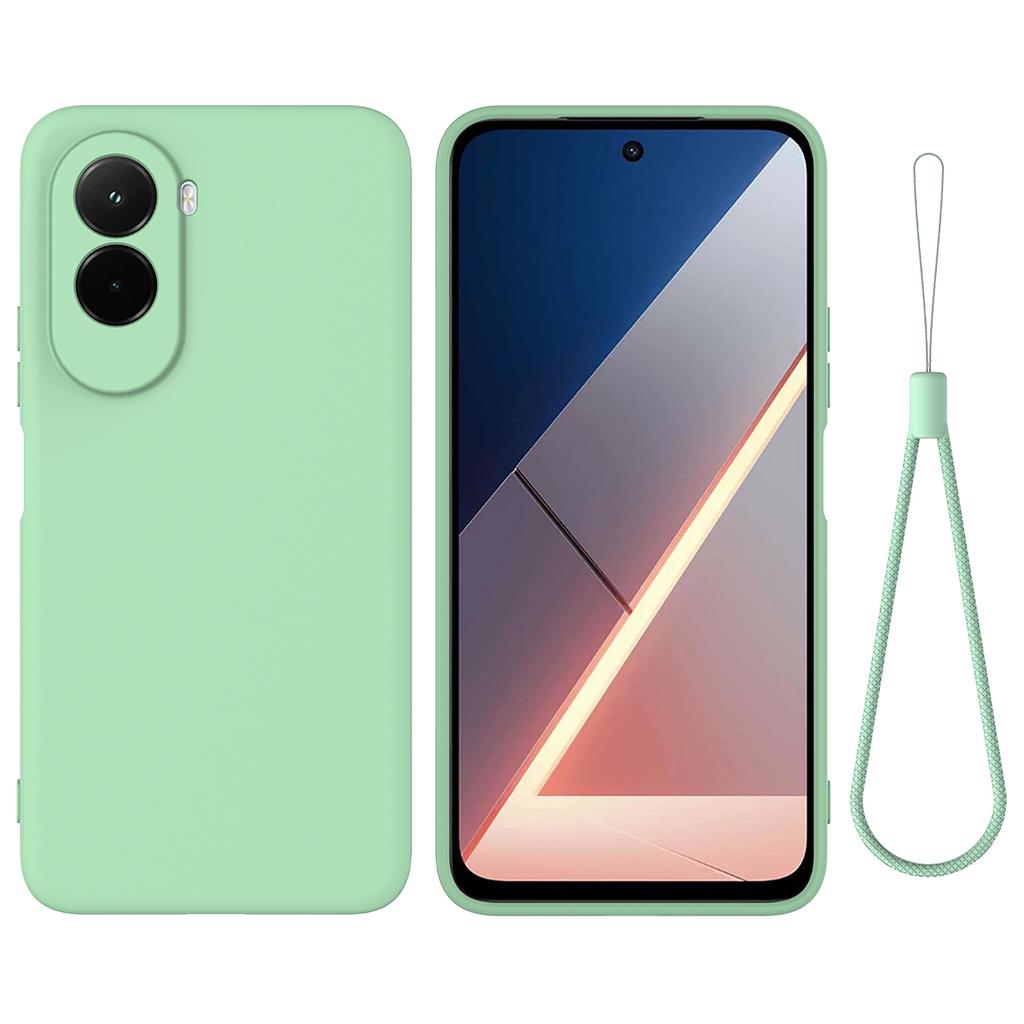 Dla Xiaomi Poco M7 4G (169mm) Płynne silikonowe etui na telefon z paskiem na rękę