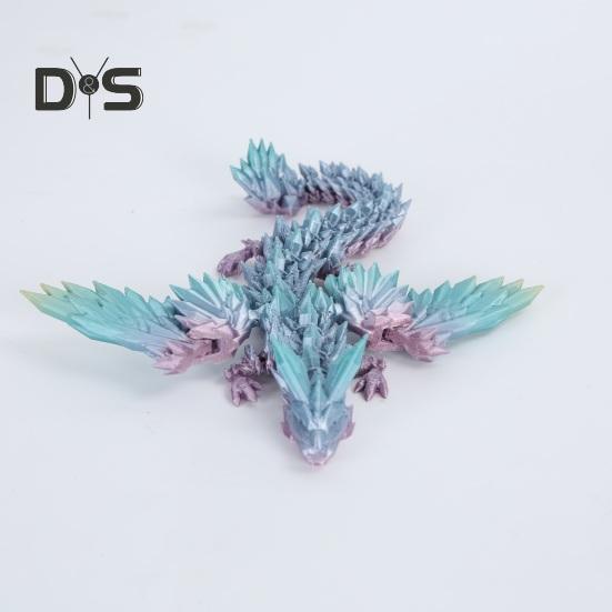 3D Printed Dragon Egg Figurine Colorful Movable Joints Articulated Flying Dragon Model Figure Toy Desktop Decoration Kids Adults Gifts