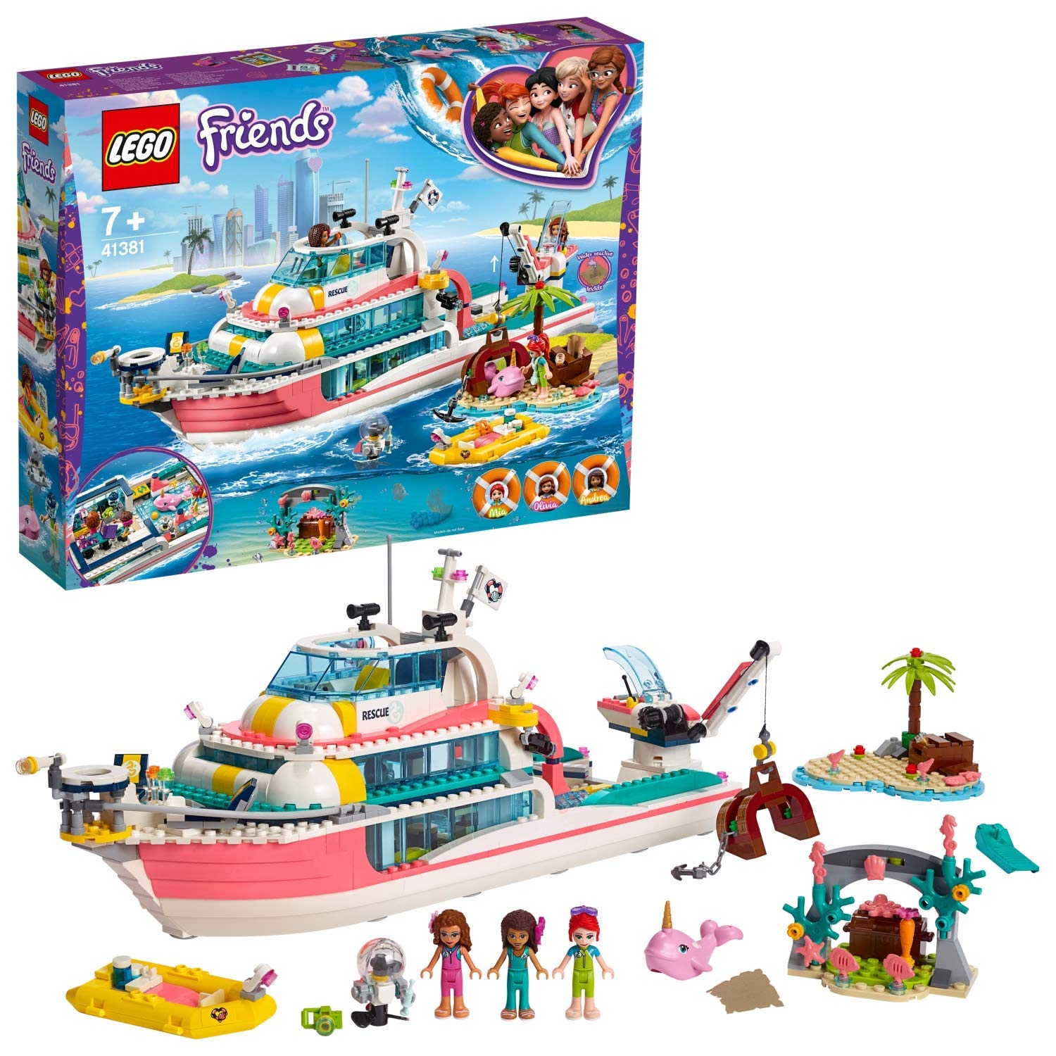 

LEGO Friends Sea Animal Rescue Cruiser 41381 Block Toy for Girls