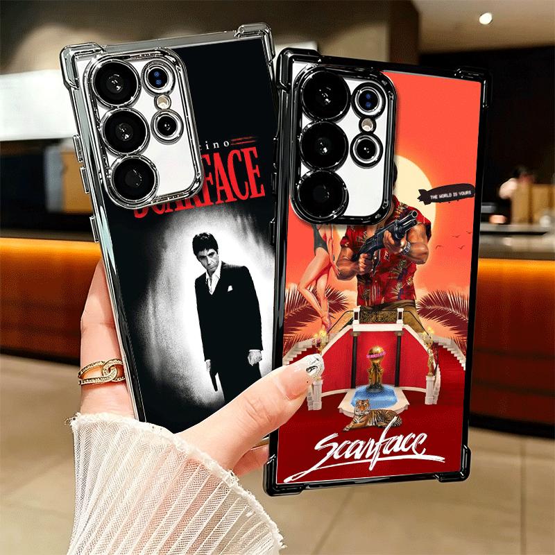 Scarface 1983 Al Pacino Plating Phone Case For Samsung Galaxy S24 S25 FE S26 Edge S23 Ultra S22 S21 Plus S20 Anti-Fall Airabag C
