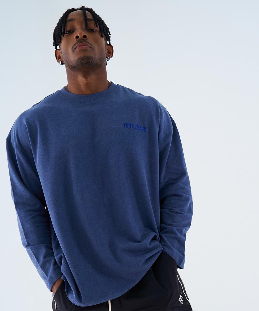 TURTLEBACK Pigment Oversized Long Sleeve Blue