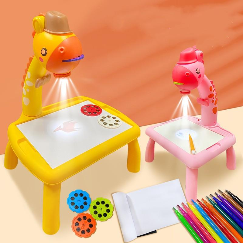 Kids Early Education Led Projector Drawing Table Toys Children Arts Painting Board Desk Mini Doodle Whiteboard Girl Gifts