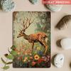 2D Flat, 2D Flat 1pc, Forest Elk Iron Metal Decorative Sign, 8x12 Inch Vintage Aesthetics, Artistic Style, Suitable for Living Room, Study, Garden, Po