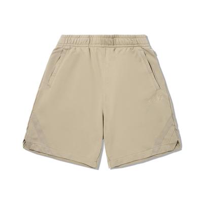 Li Ning Trendy Sports Series Solid Color Mid Waist Loose Casual Five Point Shorts Men Shorts Fleece-Brown AKSV139-2