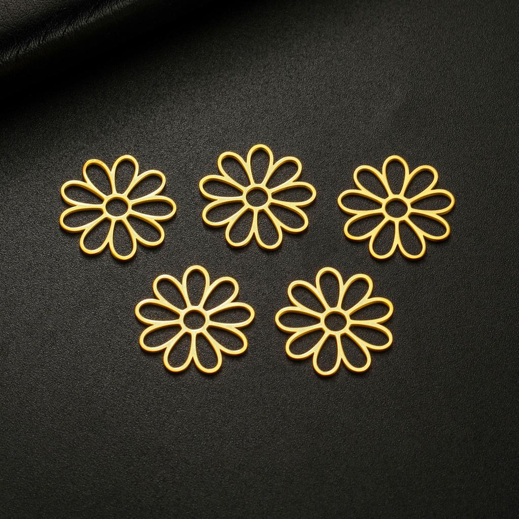 Teamer 5pcs Stainless Steel Charms Jewelry Making Evil Eye Flower Butterfly Geometric Charms Earring Necklace DIY Craft Supplies