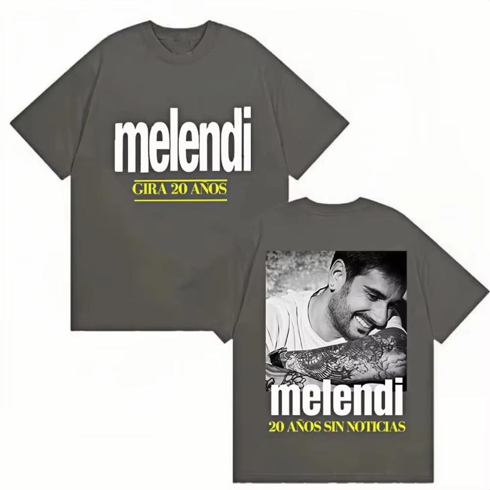 2026 Rapper Melendi Tour Album Graphic T Shirt Mens Retro High Quality Cotton Tshirts Hip Hop Clothing Tshirt Streetwear