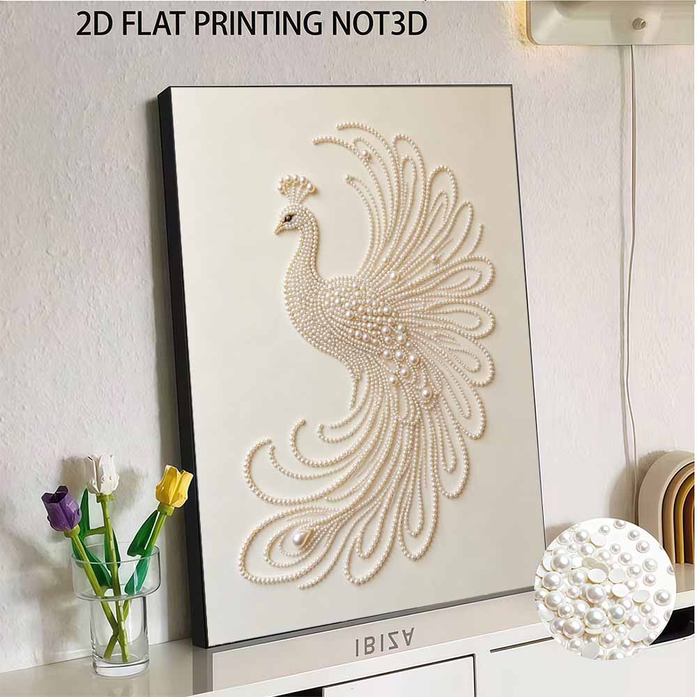 DIY Pearl Diamond Art Painting kits for Adult and Beginners, Elegant Peacock Sparkling Painting Craft Home Wall Decor handmade Gift