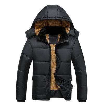 Kışlık Mont Ve Orta Yaşlı Günlük Kadife Astarlı Kaz Tüyü Ceket Erkek Kapüşonlu Bol