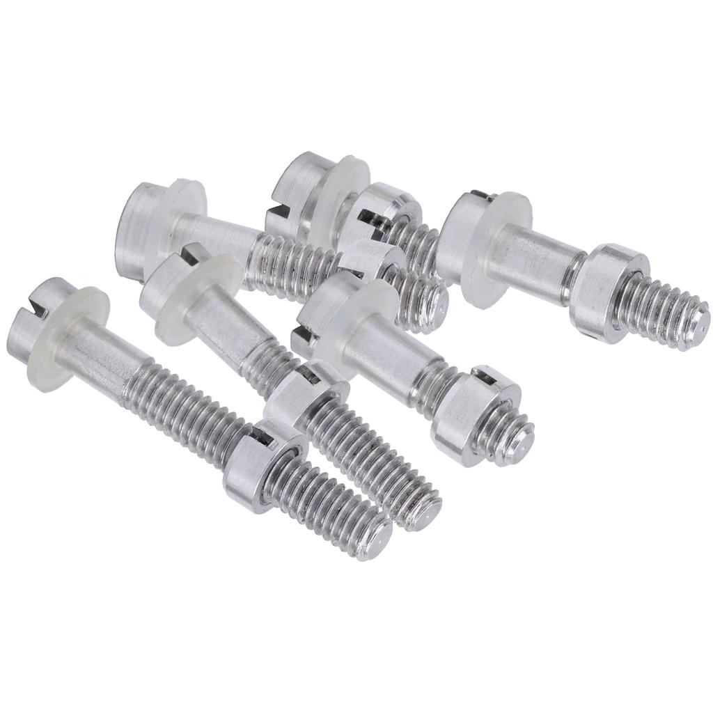 6Pcs M2.5 Screw Bolts Nut Washers Set Silver for Record Player Cartridge Fitting Kit