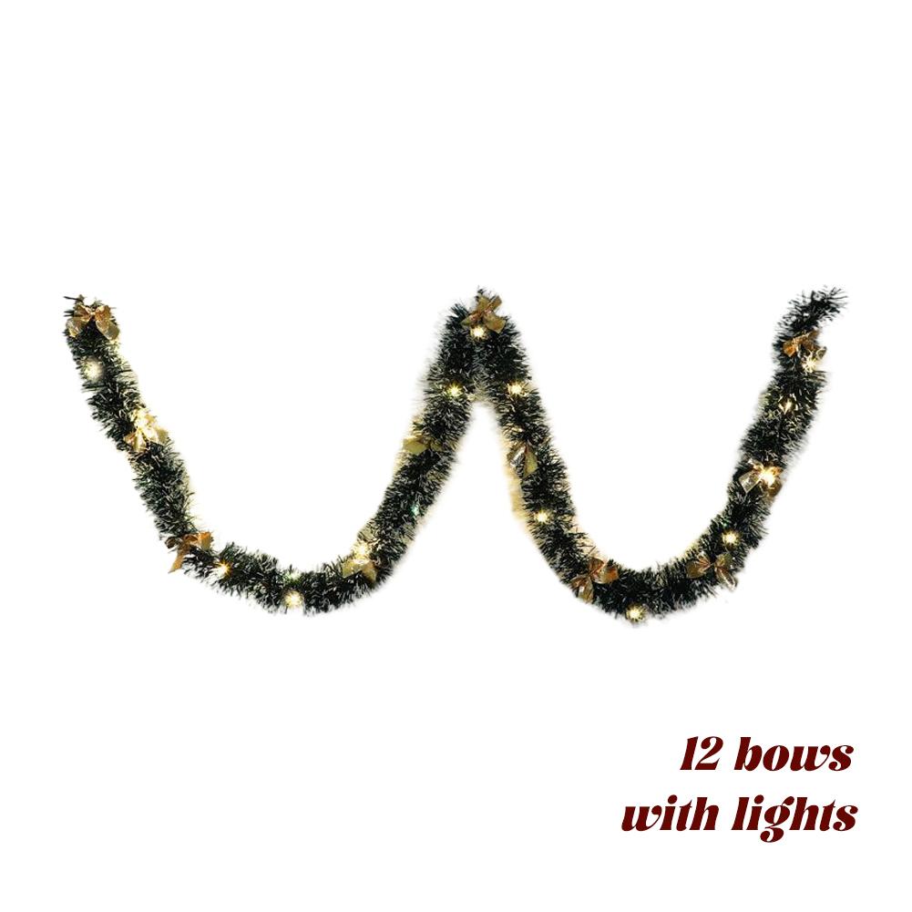 2M Christmas Decorations LED Ribbon Green Snowflake Trim Tree Garland For Xmas tree Home Party Holiday Festival Decor Set