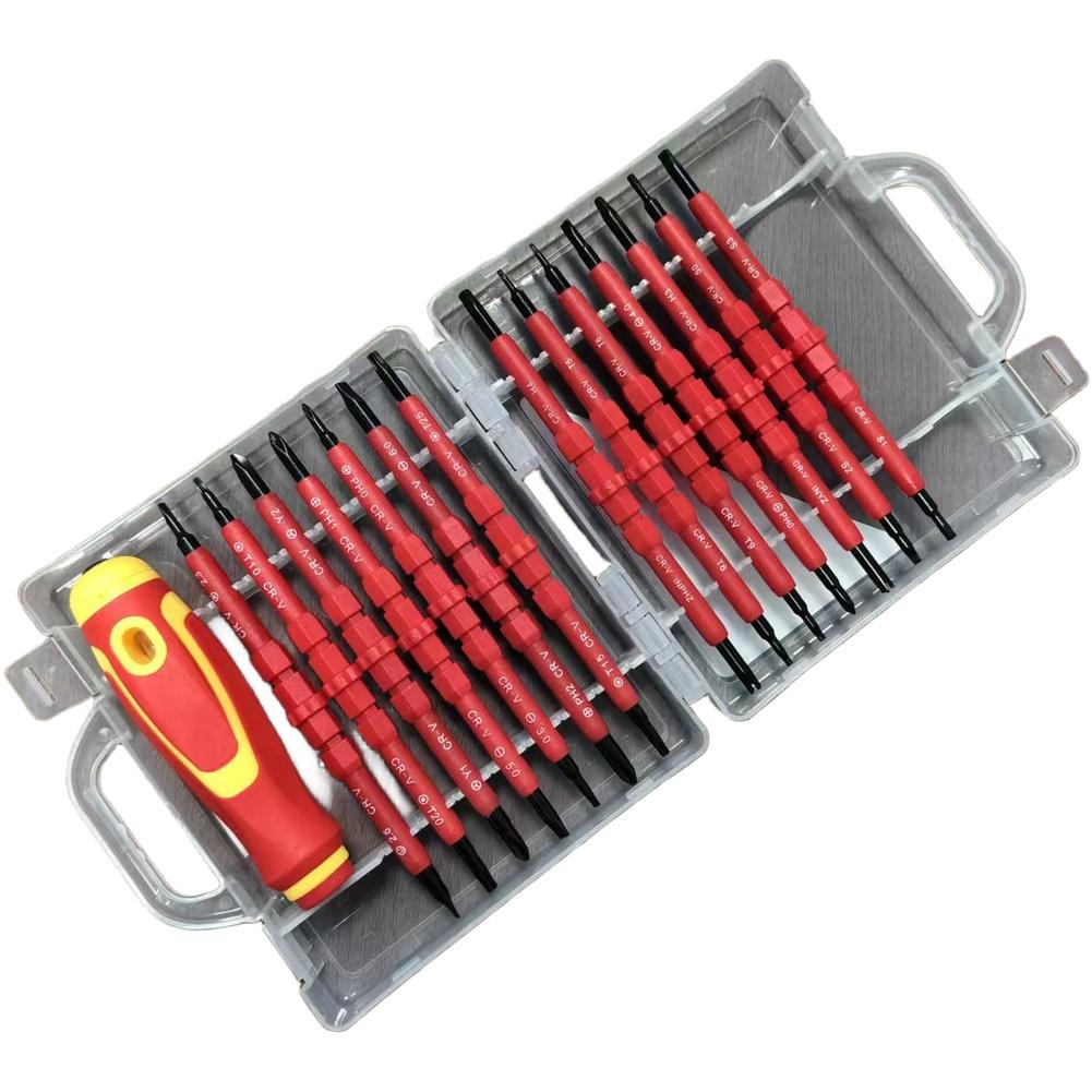 28in1 Magnetic Insulated Electrician Screwdriver Set Insulation 1000v RepairTool Insulated Electrician Screwdriver Set