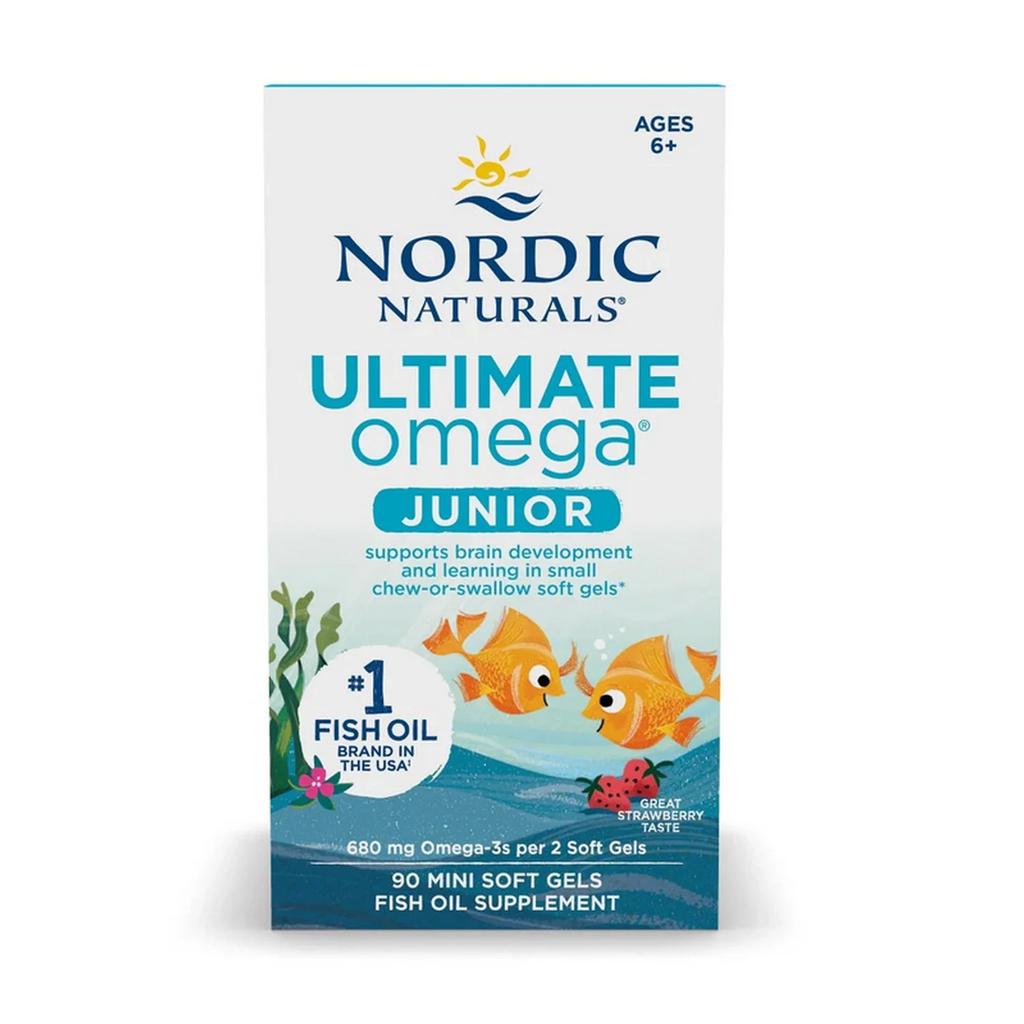 Ultimate Omega Fish Oil Junior, 680mg Strawberry - 90 mini softgels