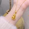 Chinese Style Diamond Gourd Pendant Necklace - High-End Design for Women