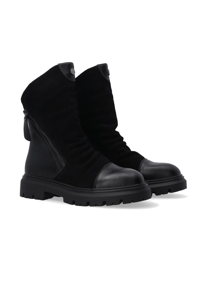 Black Suede Women' Ankle Boots with Leather Inserts Black Suede Women' Ankle Boots with Leather Inserts 40