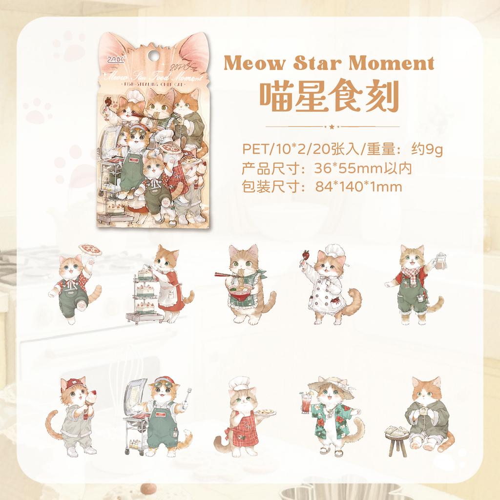 20/120pcs Cute Claw Club Series Kawaii Ins Cartoon Cat PET Stickers Creative Handbook Scrapbooking DIY Material Stickers