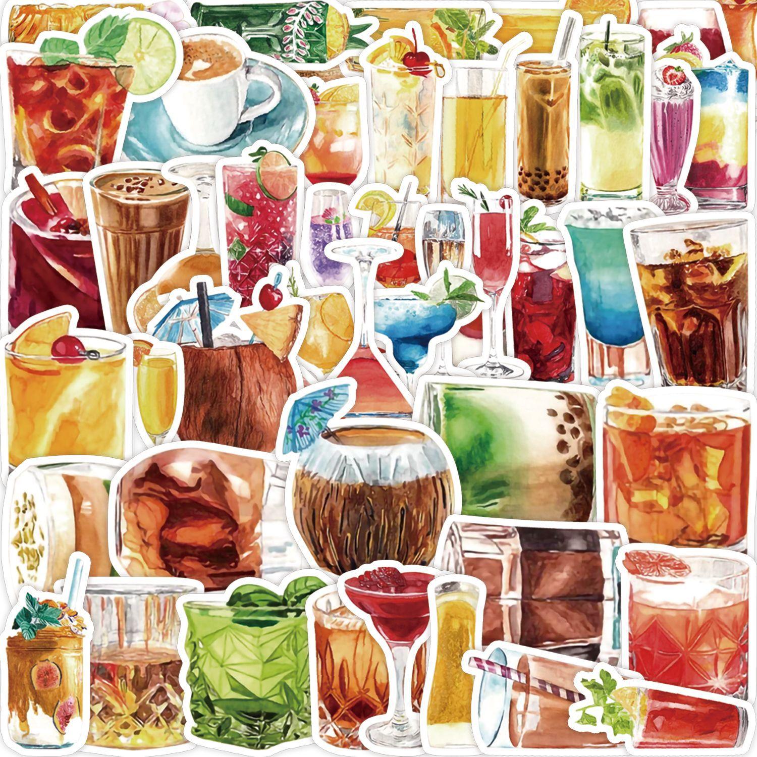 

50 шт. акварельный коктейльный блокнот скейтборд чашка для воды Чемодан граффити декоративные наклейки