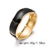 Hiphop Vintage Enamel Bangles for Women Classic Irregular Geometic Black Gold Color Chunky Bracelets Vacation Stacked Jewelry Gi