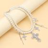 Elegant Vintage Charm Clavicular Chain Fashionable and Spiritual Crosses Pendant Necklace Stackable Pearls Neck Chains