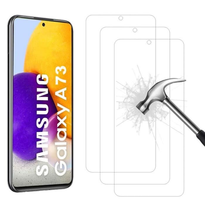 3x Verre Trempé pour Samsung A73 5G, Film Vitre de Protection 9H Transparent Haute Résistance