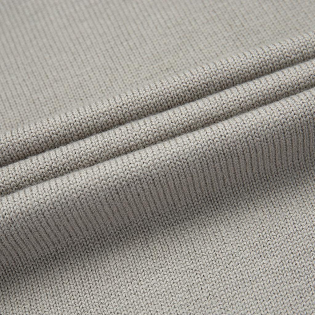 Emporio Armani Letter Embroidered Striped Trim Long Sleeve Sweater Men Sweater Gray-Brown 6R1MXA-1MFUZ-0643