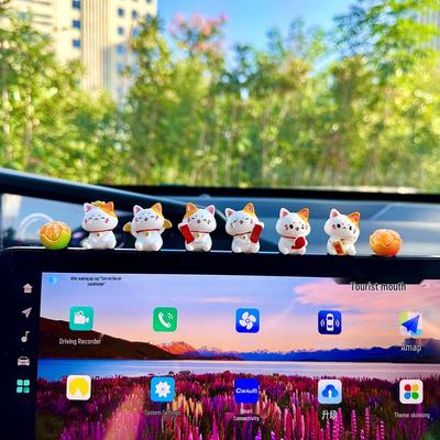 Cute Fortune Cat Car Ornament: Electric Interior Decoration