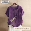 Women's Fashion Casual O-Neck Short Sleeve Blouses & Shirts