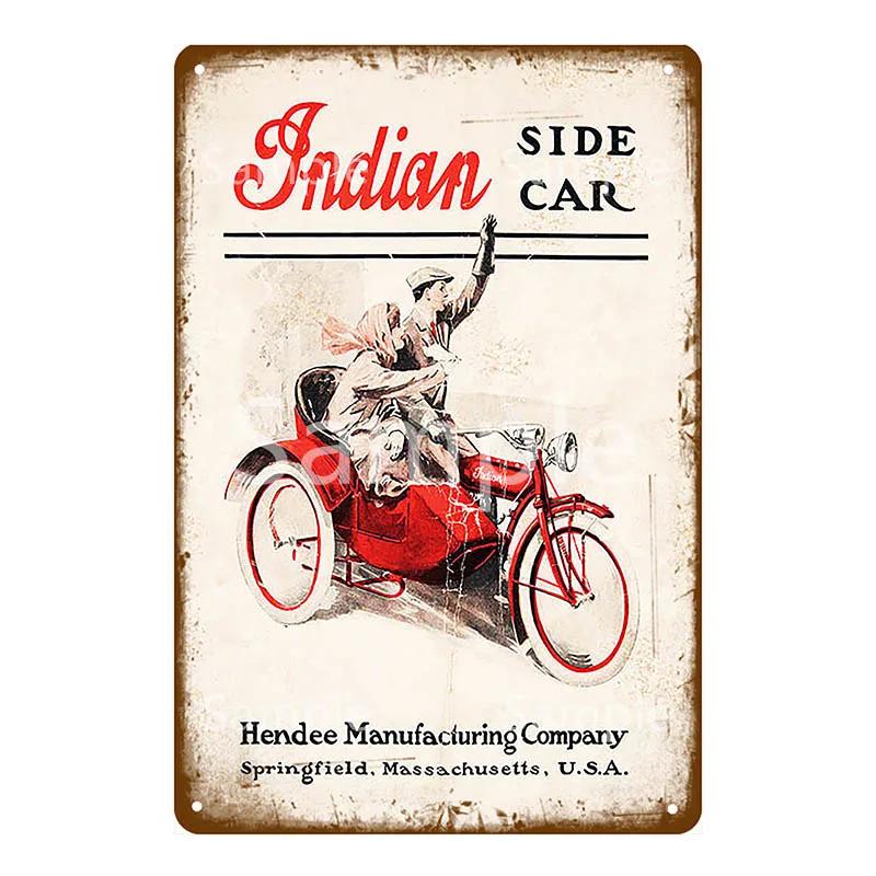 Motor Rider Tin Sign Motorcycle Club Garage Wall Stickers Metal Signs Decor Vintage Shabby Plate Painting Decorative Plaques