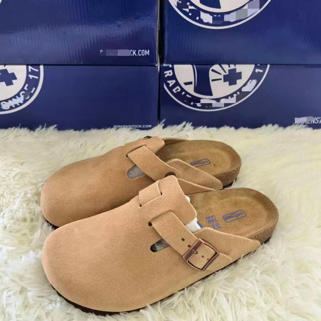 Men’s BK Genuine Leather Retro Toe Semi-Slippers - New, Versatile, and Comfortable Birkenstock Shoes