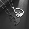 Stylish Couple Necklace Lightweight Titanium Steel Jewelry Splicing Pendant Design Gift for Partners Lovers