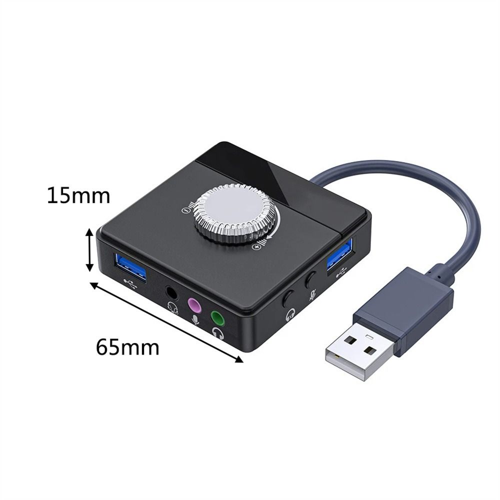 and Play for Laptop USB Sound Adapter Stereo Sound Card External Audio Card External Sound Card
