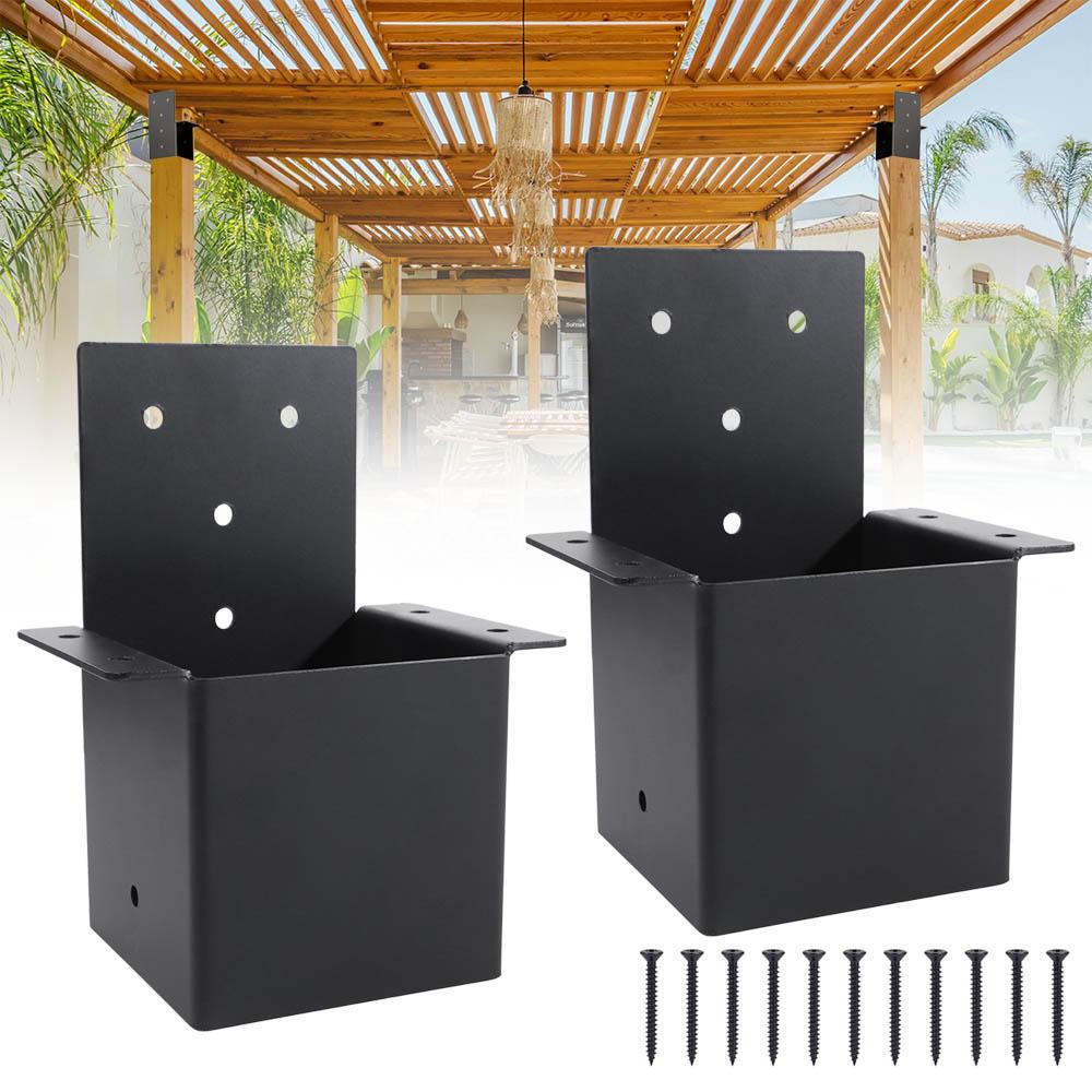 Metal Pergola Bracket Wall Mounted Pergola Accessories with Screws Deck Railing Connector  Terrace