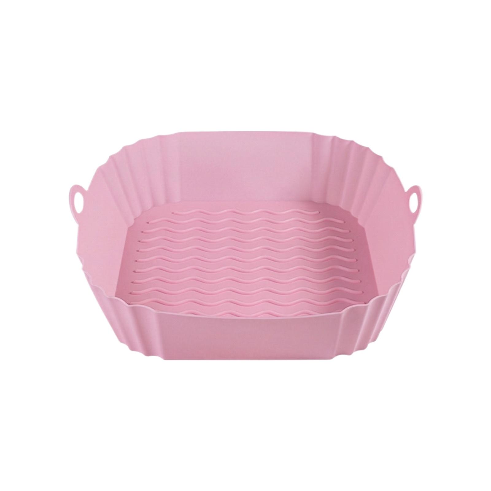 Round Silicone Baking Mat Fryer Silicone Pot Reusable Baking Tray, Silicone Baking Tray,Silicone Baking Mat One Size розовый