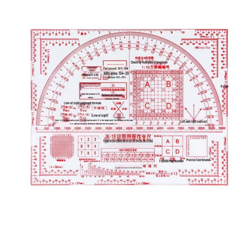 JK-18 Multi-functional Topographic Mapping Ruler