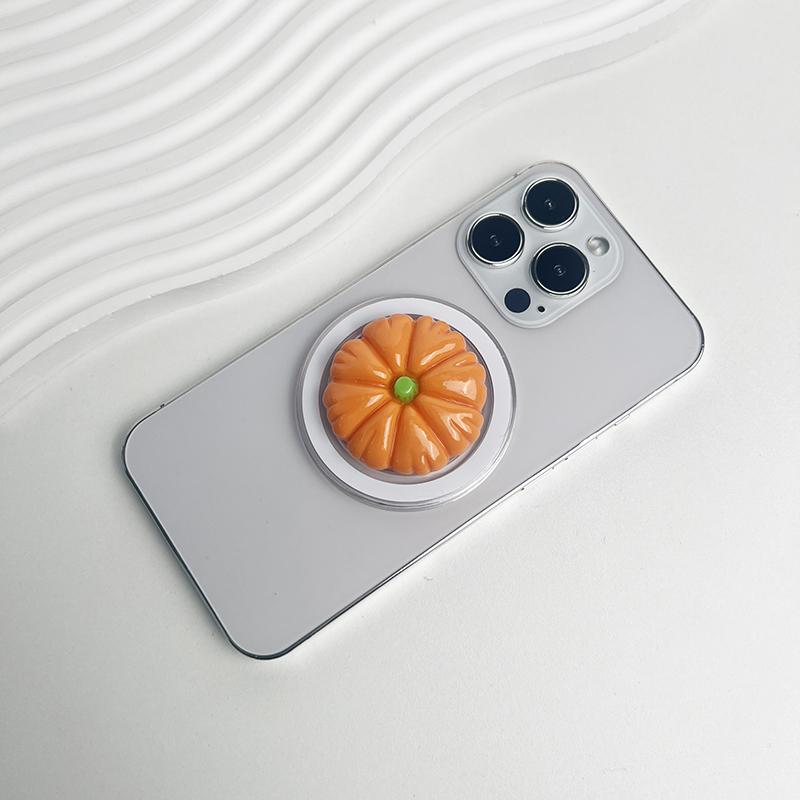 Cute Tomato Phone Stand Magnetic Socket Grip Phone Holder For Magsafe IPhone Mac Samsung Safe Ring Finger Expanding Stand