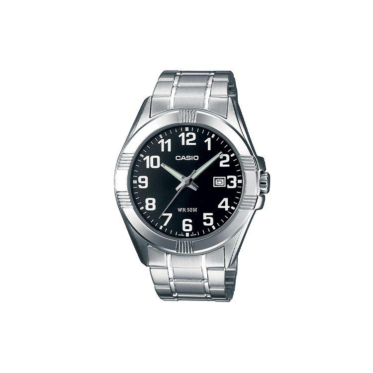 Casio 50M Waterproof Casual Quartz Movement Stainless Steel Watch Men watches Black MTP-1308D-1B Black Dial