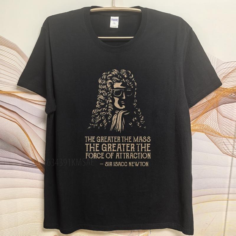 Oversized Summer Unisex T Shirt Isaac Newton Portrait With Quote Short Sleeve Relaxed Fit ONeck Tshirt Cotton Teeshirt
