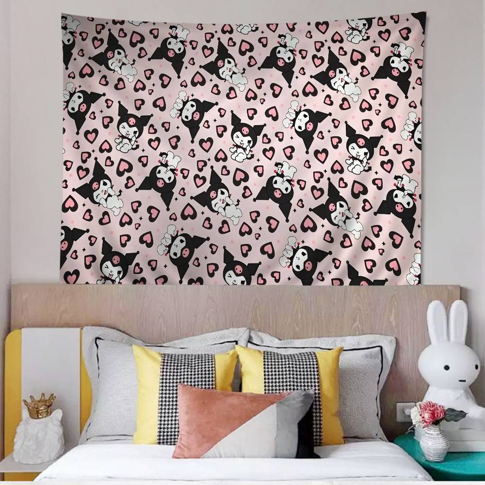 Cartoon KKuromis Anime Tapestry Hanging Tarot Hippie Wall Rugs Dorm Home Decor