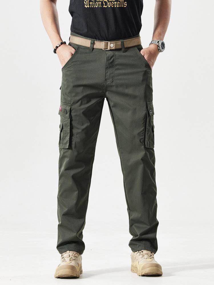 Herren Slim Fit Straight Leg Cargohose - Vielseitige Mehrfach-Taschen Freizeitbekleidung