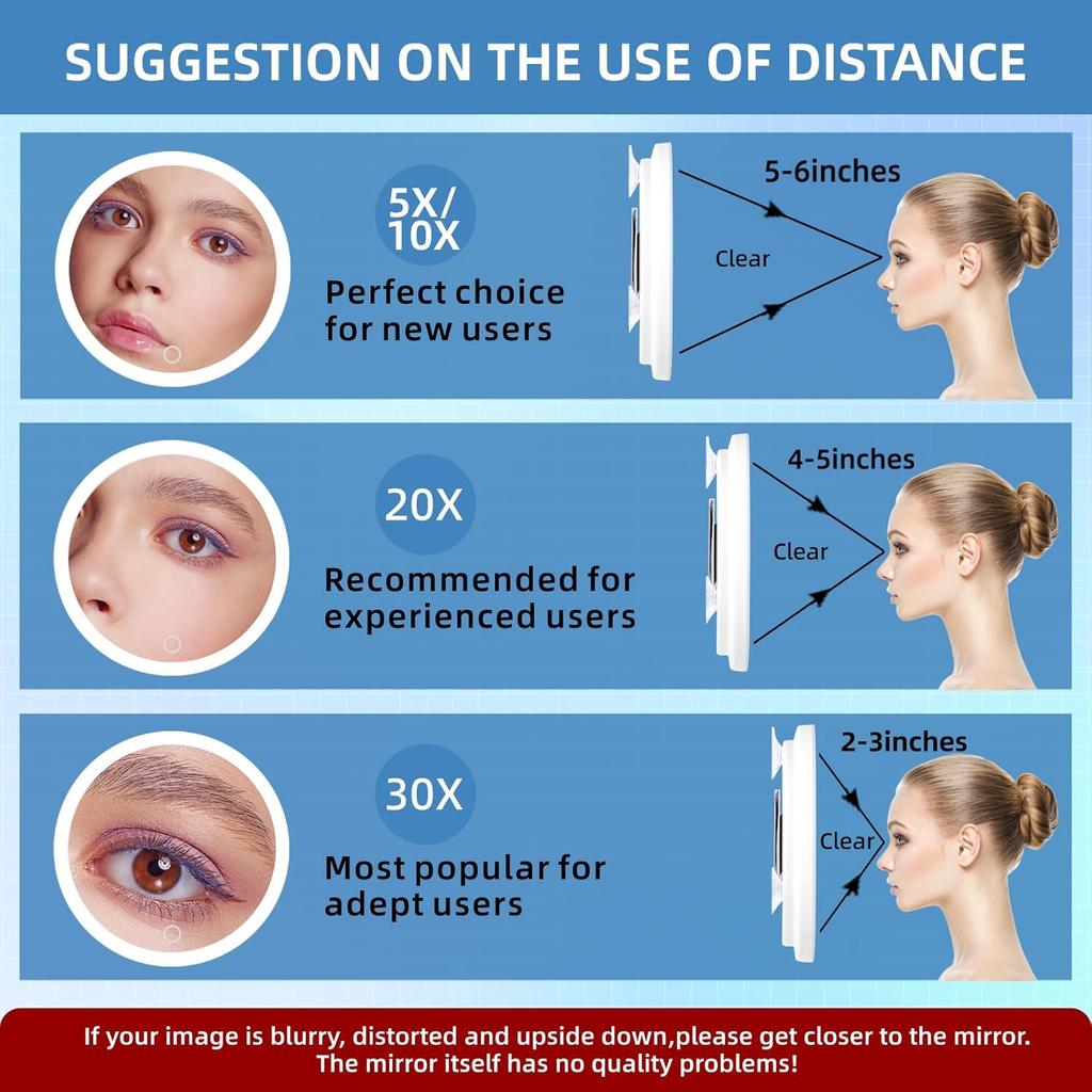 LED Makeup Mirror Lights Tri-colour Dimmable Magnifying For Dresser Bedroom Dormitory Desktop Makeup Refill Mirror Lighting