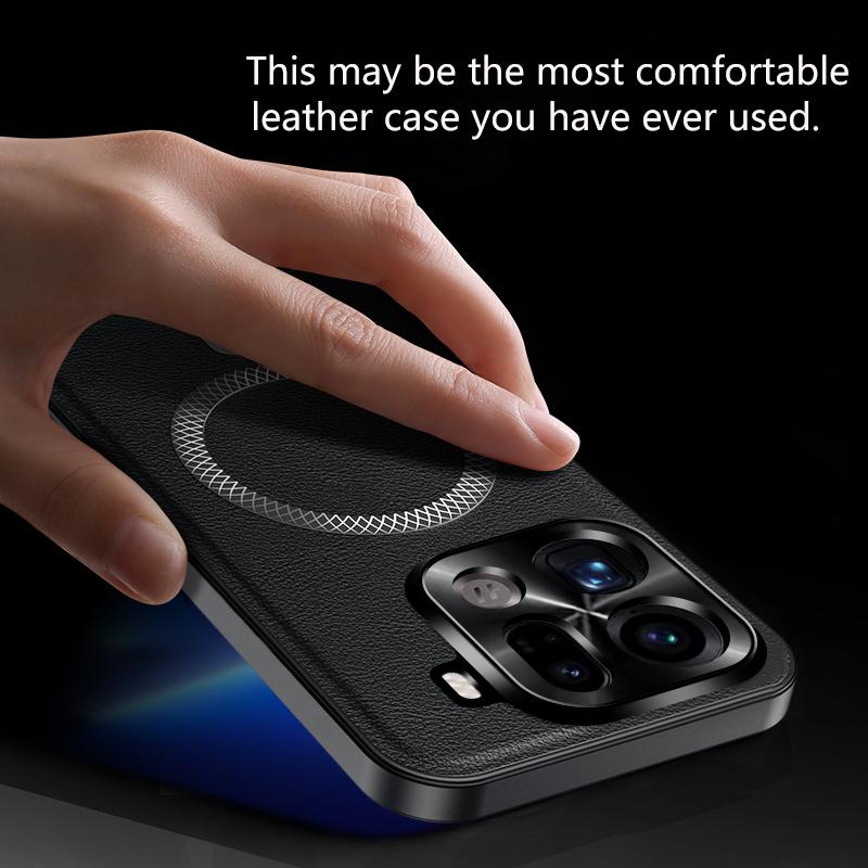 Case For Find X9 Pro Sheepskin Leather Magnetic Wireless Charging Case For OPPO Find X9 X9Pro Phone Shockproof Protect Cover