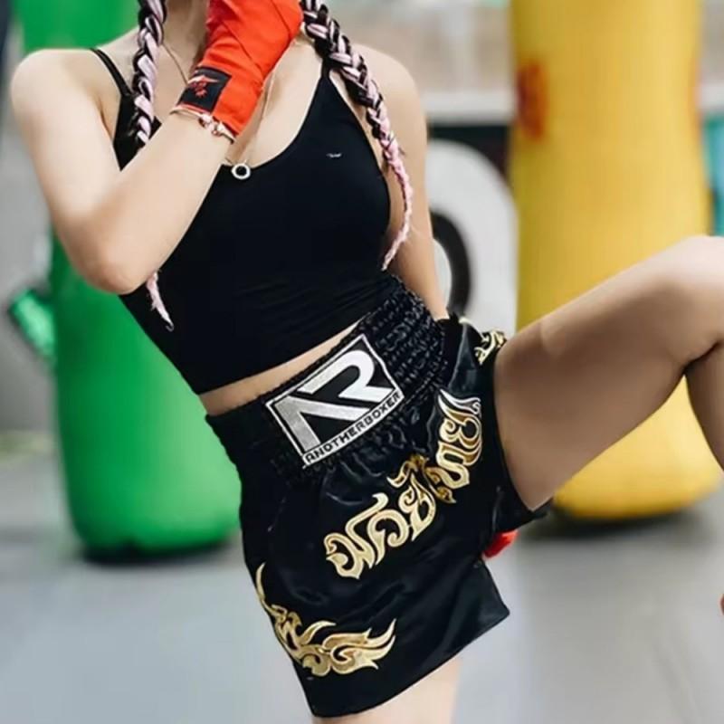 Men Women MMA Boxing Shorts Training Fight Pants Muay Thai Kickboxing Gym Workout Stretch Athletic Underwear