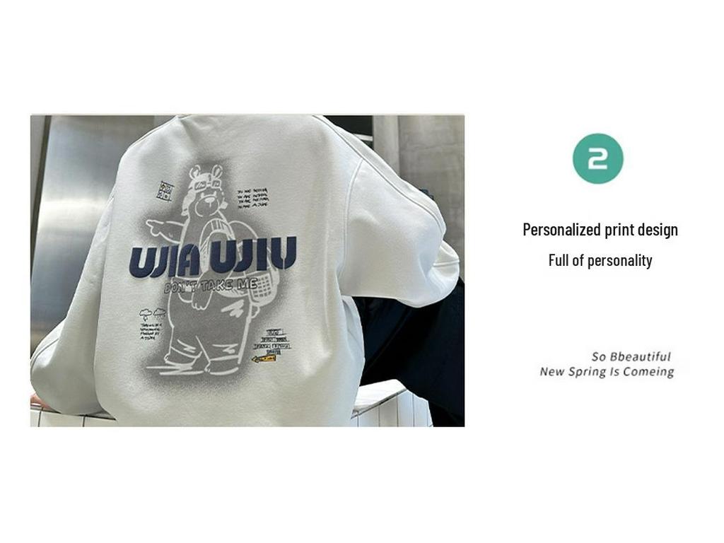 Boys' 2025 Trendy Loose-Fit Sweatshirt - Spring/Autumn "Bad Boy" Style