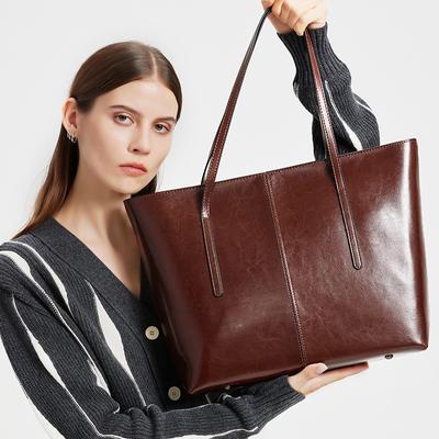 Retro Cowhide Big Bag Women's Bag New Tote Bag Large Capacity Women's Leather Versatile Commuter Shoulder Bag