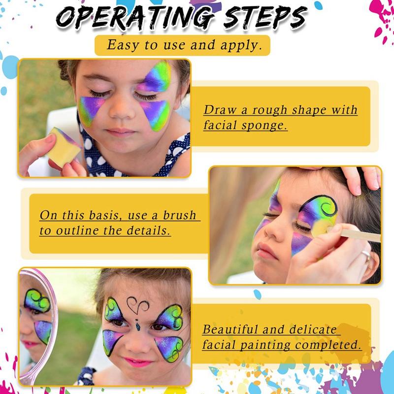 24 Pcs Face Paint Sponge Petal Face Painting Sponges High Density Face Painting Supplies For Kids Adults Art Work