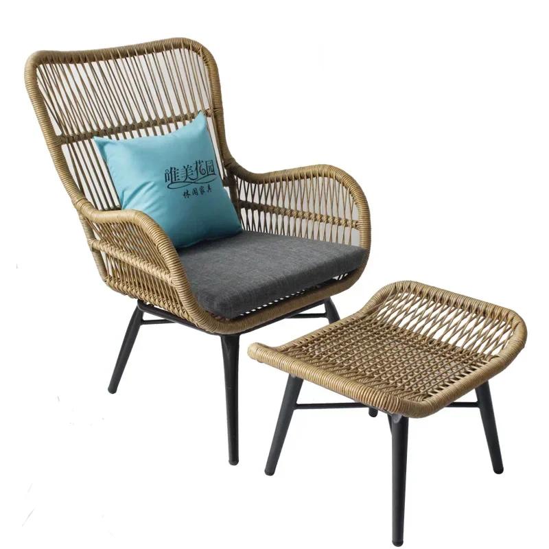 Rattan Dining Chair - Modern Minimalist, Fits Kitchen & Outdoor, Nordic Style Leisure Seating