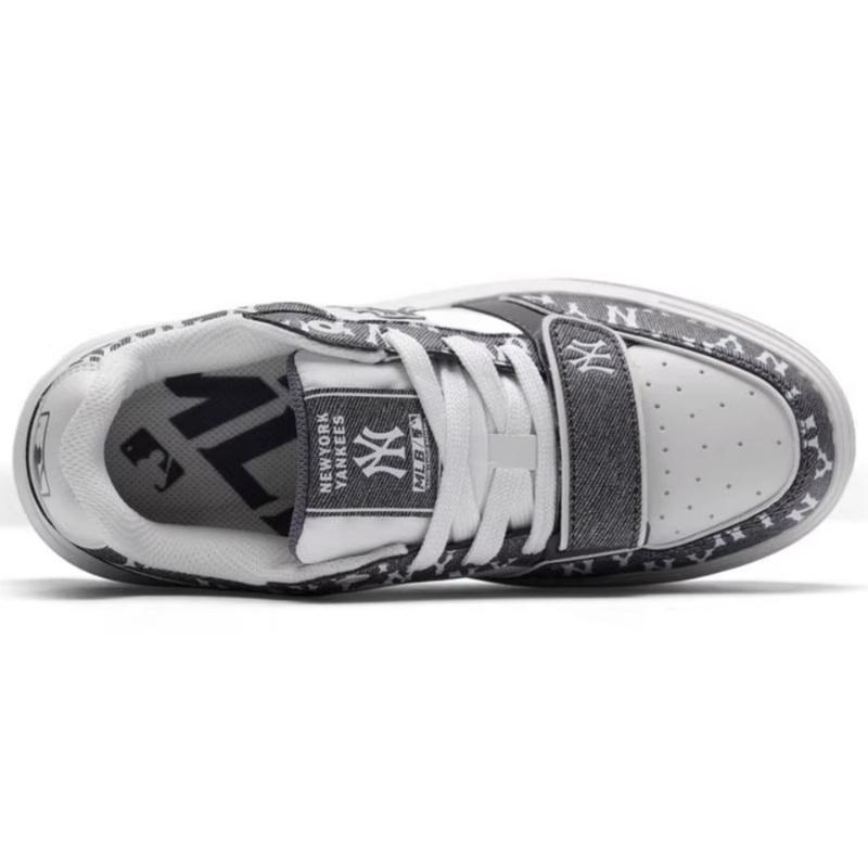 MLB New York Yankees Height Increasing Breathable Slip Resistant Low top Casual Shoes Unisex Charcoal Gray Sneakers 3ASXM026N-50CGS
