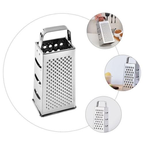COLLBATH Multifunctional Grater/Slicer, 4-Sided Box Grater, Stainless Steel Cheese Grater, Vegetable Chopper, Handheld Kitchen Utensil for Vegetable C